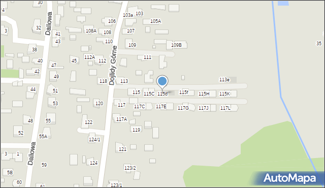 Białystok, Dojlidy Górne, 115d, mapa Białegostoku