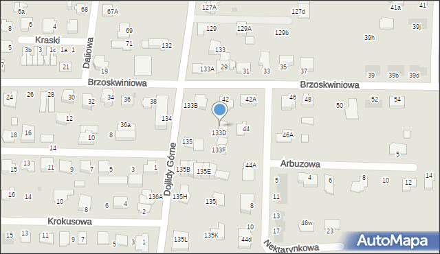 Białystok, Dojlidy Górne, 133c, mapa Białegostoku
