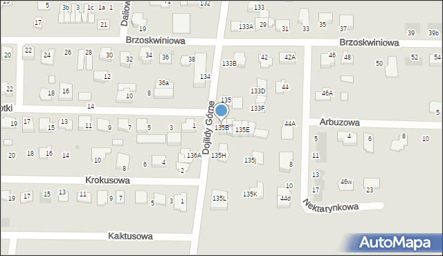 Białystok, Dojlidy Górne, 135B, mapa Białegostoku