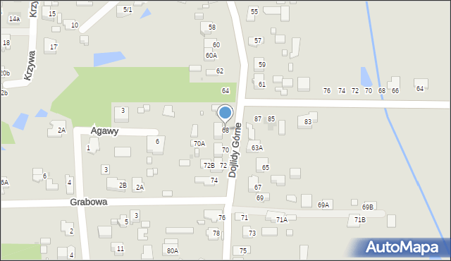 Białystok, Dojlidy Górne, 68, mapa Białegostoku