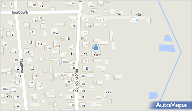 Białystok, Dojlidy Górne, 79A, mapa Białegostoku