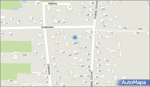 Białystok, Dojlidy Górne, 80A, mapa Białegostoku