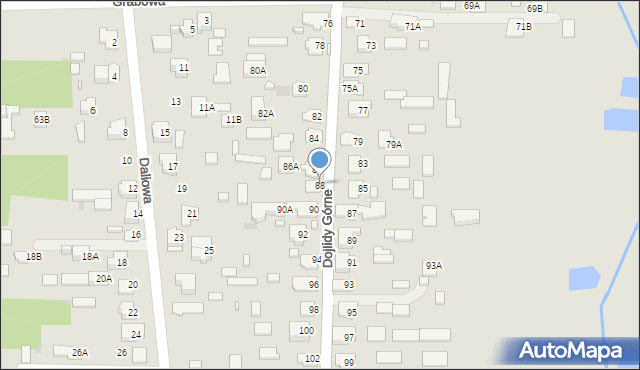 Białystok, Dojlidy Górne, 88, mapa Białegostoku