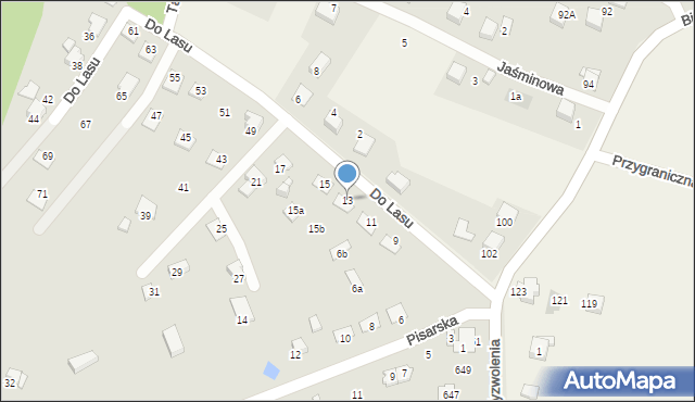 Bielsko-Biała, Do Lasu, 13, mapa Bielsko-Białej