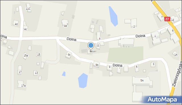 Bieniów, Dolna, 9d, mapa Bieniów