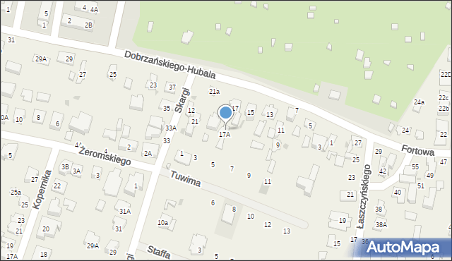 Blizne Jasińskiego, Dobrzańskiego-Hubala Henryka, mjr., 19A, mapa Blizne Jasińskiego
