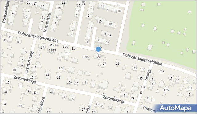 Blizne Jasińskiego, Dobrzańskiego-Hubala Henryka, mjr., 29, mapa Blizne Jasińskiego