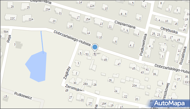Blizne Jasińskiego, Dobrzańskiego-Hubala Henryka, mjr., 51, mapa Blizne Jasińskiego