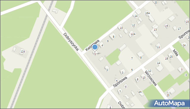 Blok Dobryszyce, Dobryszycka, 1, mapa Blok Dobryszyce