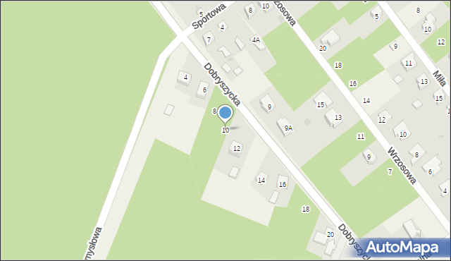 Blok Dobryszyce, Dobryszycka, 10, mapa Blok Dobryszyce