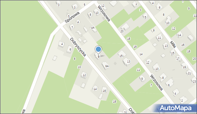 Blok Dobryszyce, Dobryszycka, 9, mapa Blok Dobryszyce
