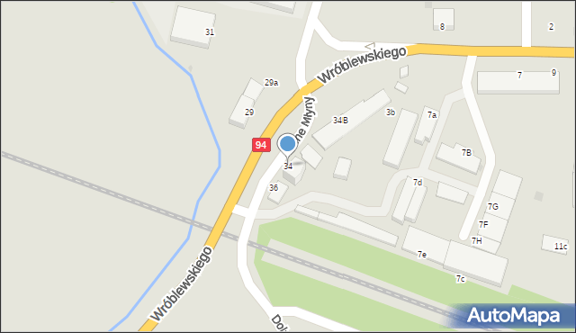 Bolesławiec, Dolne Młyny, 34, mapa Bolesławca