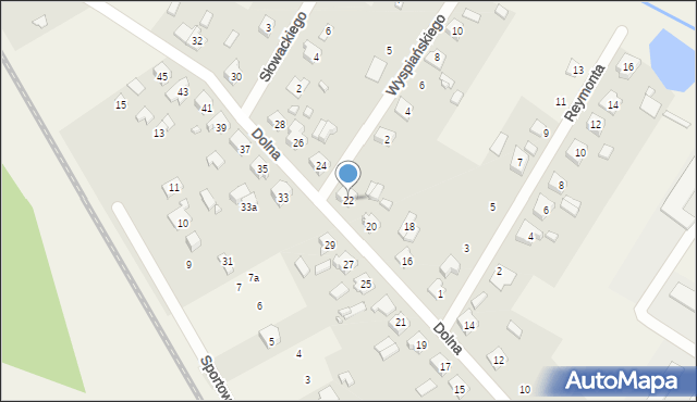 Boronów, Dolna, 22, mapa Boronów