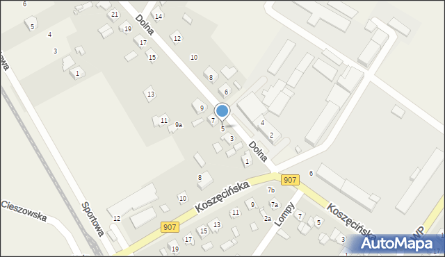 Boronów, Dolna, 5, mapa Boronów
