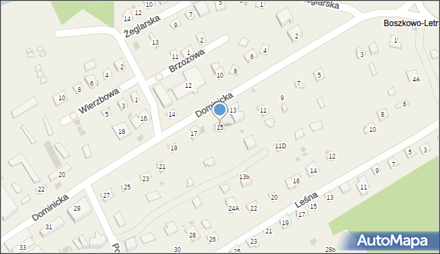 Boszkowo-Letnisko, Dominicka, 15, mapa Boszkowo-Letnisko