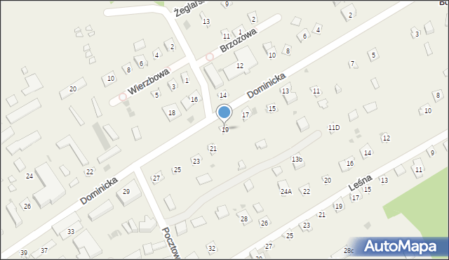 Boszkowo-Letnisko, Dominicka, 19, mapa Boszkowo-Letnisko