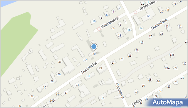 Boszkowo-Letnisko, Dominicka, 20, mapa Boszkowo-Letnisko