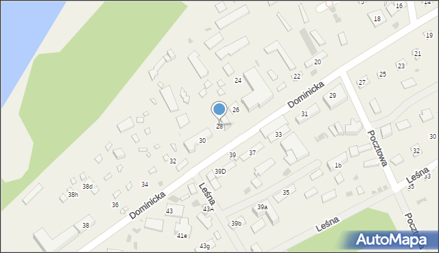 Boszkowo-Letnisko, Dominicka, 28, mapa Boszkowo-Letnisko