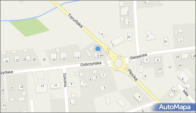 Brudzeń Duży, Dobrzyńska, 2, mapa Brudzeń Duży