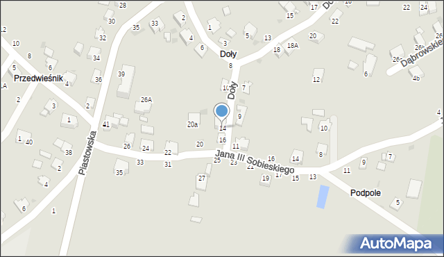 Brzeszcze, Doły, 14, mapa Brzeszcze