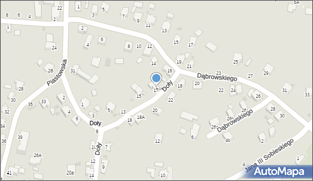 Brzeszcze, Doły, 17, mapa Brzeszcze