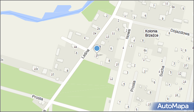 Brzeźce, Dojazdowa, 17, mapa Brzeźce