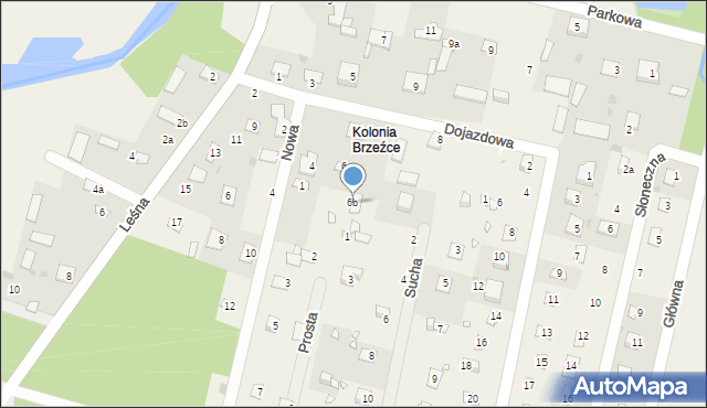 Brzeźce, Dojazdowa, 6b, mapa Brzeźce