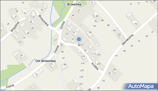Brzezinka, Dolna, 59, mapa Brzezinka