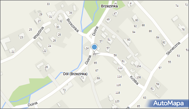Brzezinka, Dolna, 63, mapa Brzezinka