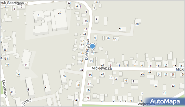 Buk, Dobieżyńska, 11, mapa Buk
