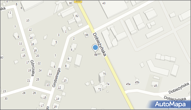 Buk, Dobieżyńska, 68, mapa Buk
