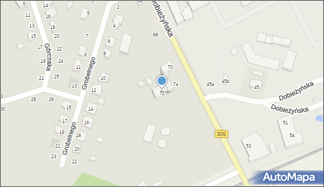 Buk, Dobieżyńska, 72, mapa Buk