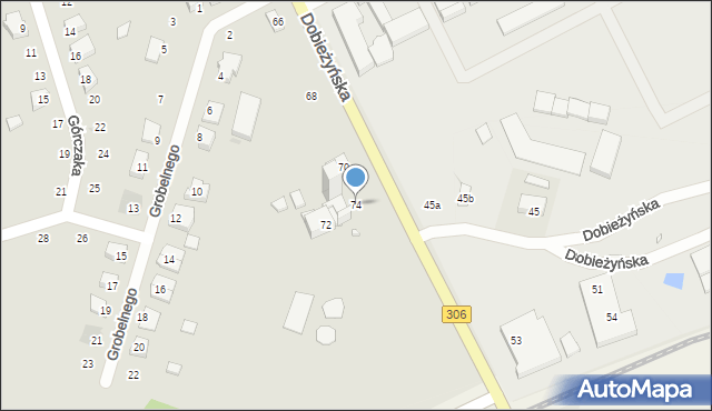 Buk, Dobieżyńska, 74, mapa Buk