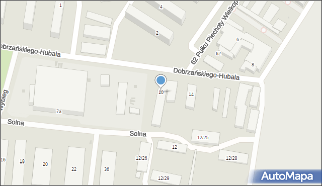 Bydgoszcz, Dobrzańskiego-Hubala Henryka, mjr., 10, mapa Bydgoszczy