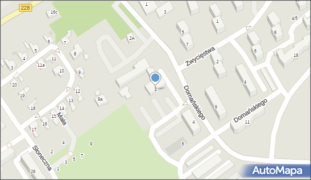 Bytów, Domańskiego Bolesława, ks. dr., 2, mapa Bytów