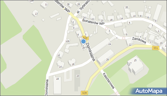 Chocianów, Dominialna, 10, mapa Chocianów