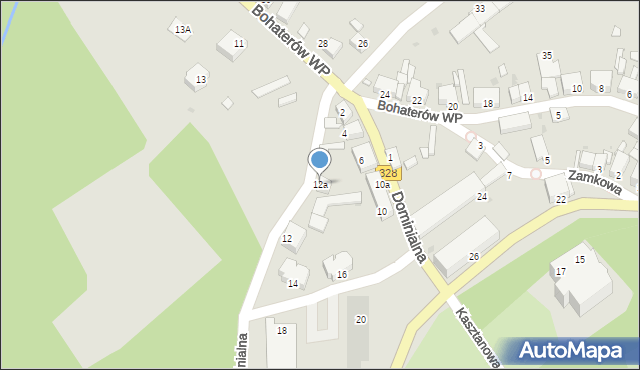 Chocianów, Dominialna, 12a, mapa Chocianów