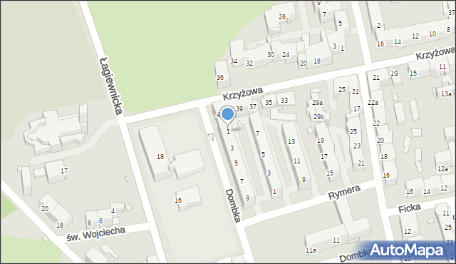 Chorzów, Dombka Pawła, 1, mapa Chorzów