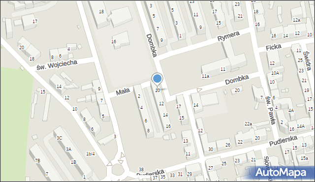 Chorzów, Dombka Pawła, 10, mapa Chorzów