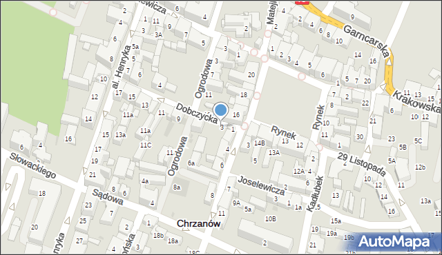 Chrzanów, Dobczycka, 3, mapa Chrzanów