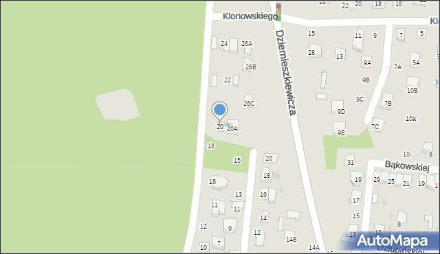 Ciechanów, Dobrzańskiego-Hubala Henryka, mjr., 20, mapa Ciechanów