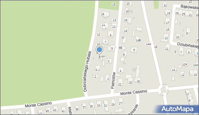 Ciechanów, Dobrzańskiego-Hubala Henryka, mjr., 6, mapa Ciechanów