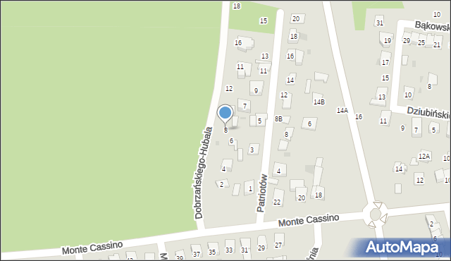 Ciechanów, Dobrzańskiego-Hubala Henryka, mjr., 8, mapa Ciechanów