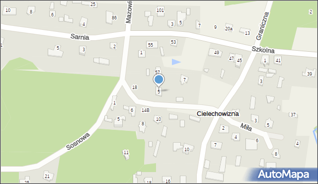 Cielechowizna, Dobra, 5, mapa Cielechowizna