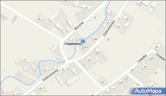 Ciepłowody, Dobrzenicka, 13, mapa Ciepłowody