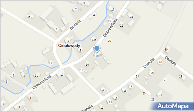 Ciepłowody, Dobrzenicka, 18, mapa Ciepłowody
