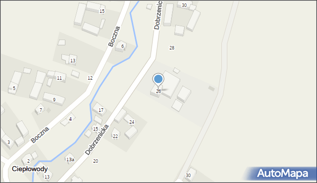 Ciepłowody, Dobrzenicka, 26, mapa Ciepłowody