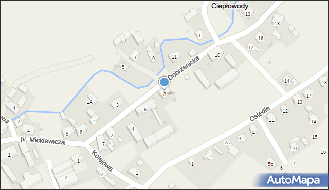Ciepłowody, Dobrzenicka, 8, mapa Ciepłowody