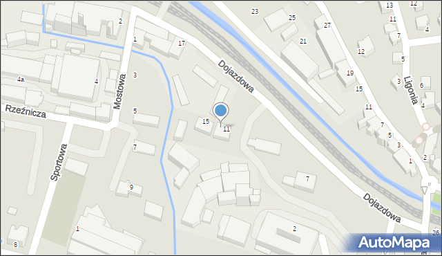 Cieszyn, Dojazdowa, 13, mapa Cieszyna