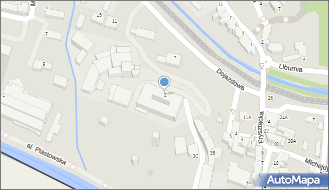 Cieszyn, Dojazdowa, 2, mapa Cieszyna